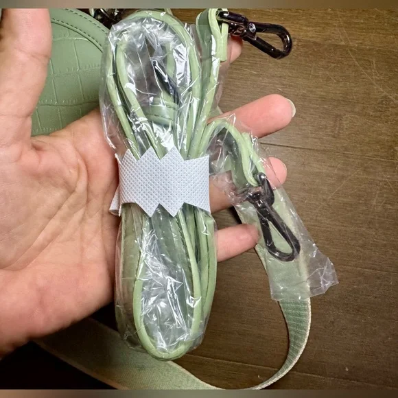 Mint Green Croc-Embossed Mini Bag - Picture 13 of 16